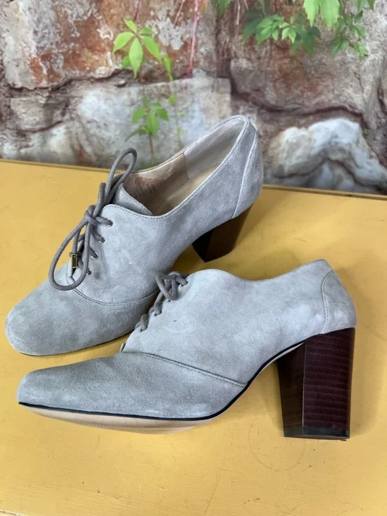 LANDS' END Gray Suede Lace-Up Oxfords, 7B - Picture 12 of 16